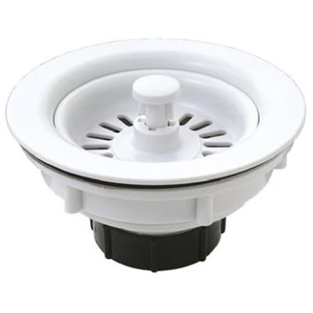 Keen Master Plumber Basket Sink Strainer, White KE2668029